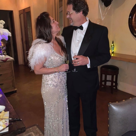 FORMAL BEADED GOWN GOLD - SIZE 12 - Picture 9 of 9